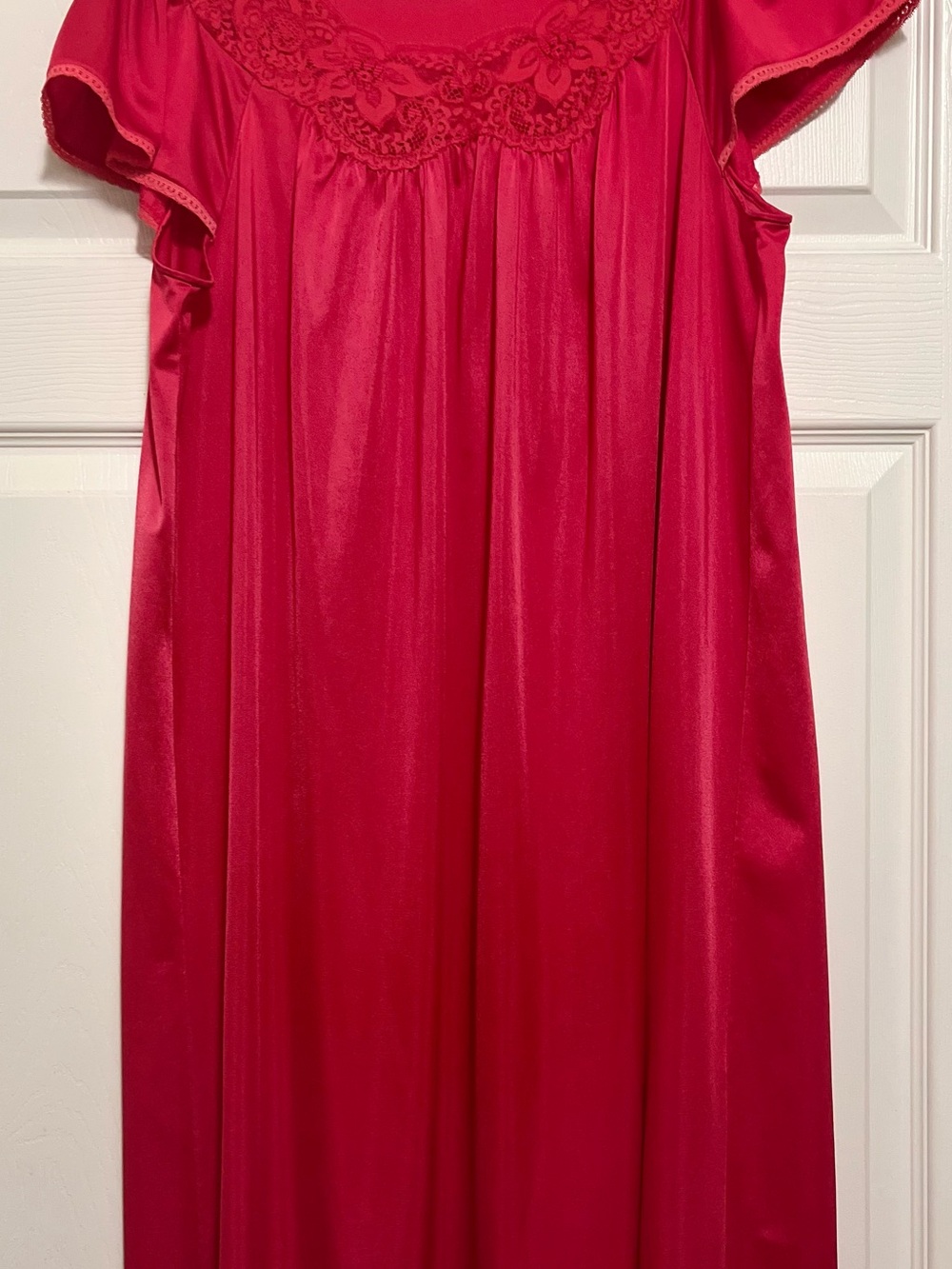 Shadow Line Nylon Nightgown with Lace Yoke size Medium
